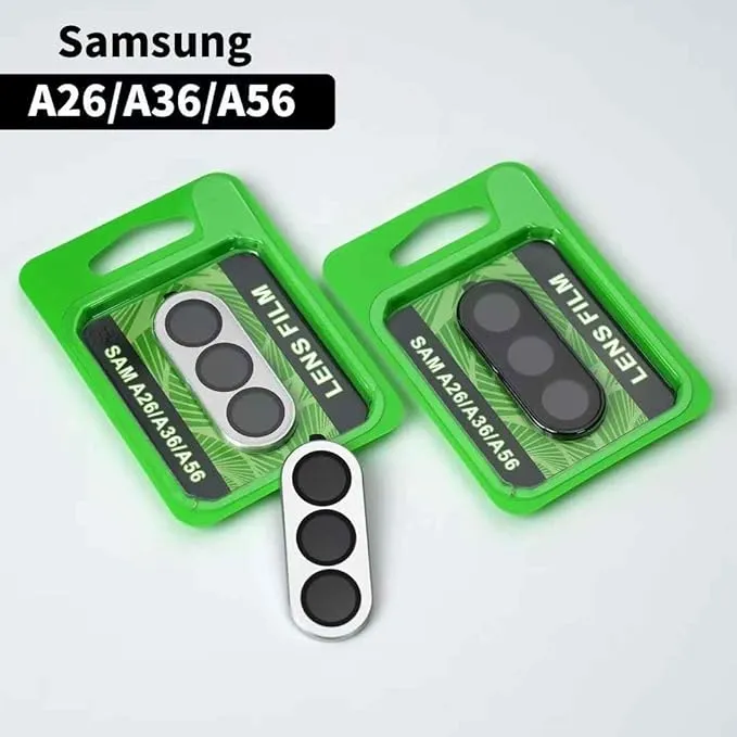 Metal Lens Protector Glass For Samsung A26 A36 A56 Camera Ring Glass Tempered Camera Protector Lens Glass 100% Orignal Premium Quality For Samsung A26 A36 A56 Camera Glass metal ring Glass Protector