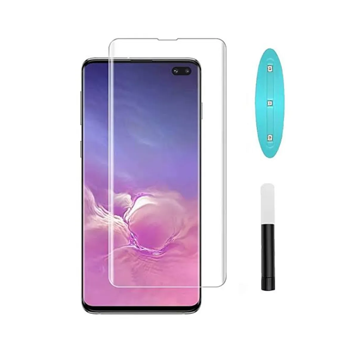 Samsung Galaxy S10 Plus UV Tempered Glass Screen Protector, Full Coverage, Liquid Dispersion, Bubble-Free Installation