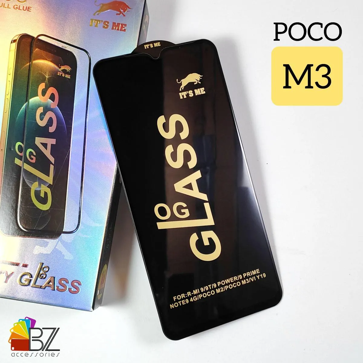 POCO M3 - Oleophobic coated OG Gorilla Glass - Most Premium Quality - Full Coverage Tempered Glass - Extra Smooth touch - With Cleaning Wipes