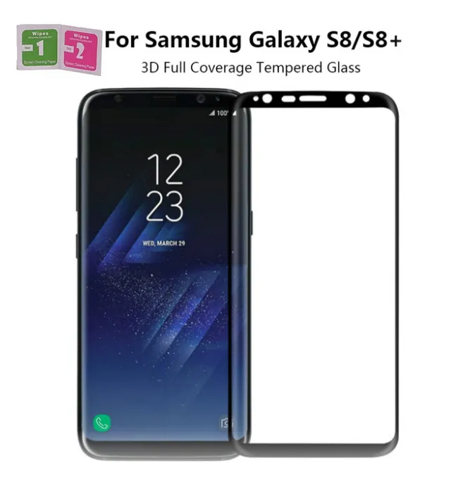 3D Curved Tempered Glass Screen Protector for Samsung Galaxy S8/S8 Plus - Full Edge Cover, 9H Protection
