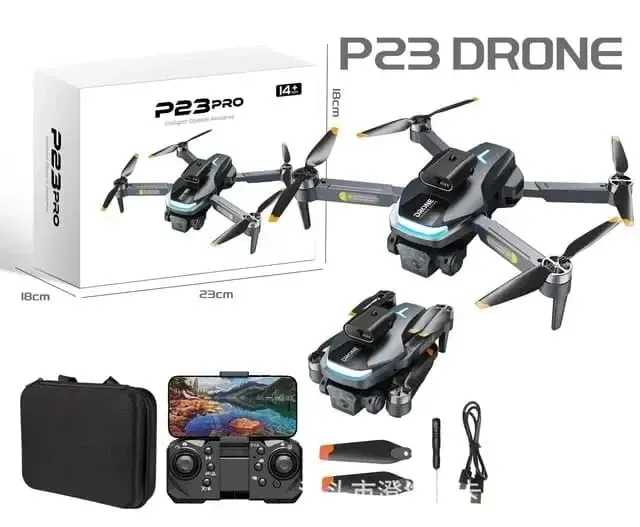 P23 Pro RC Obstacle Avoiding Dual Camera Drone Wide Angle Optical Flow With Single Battery
