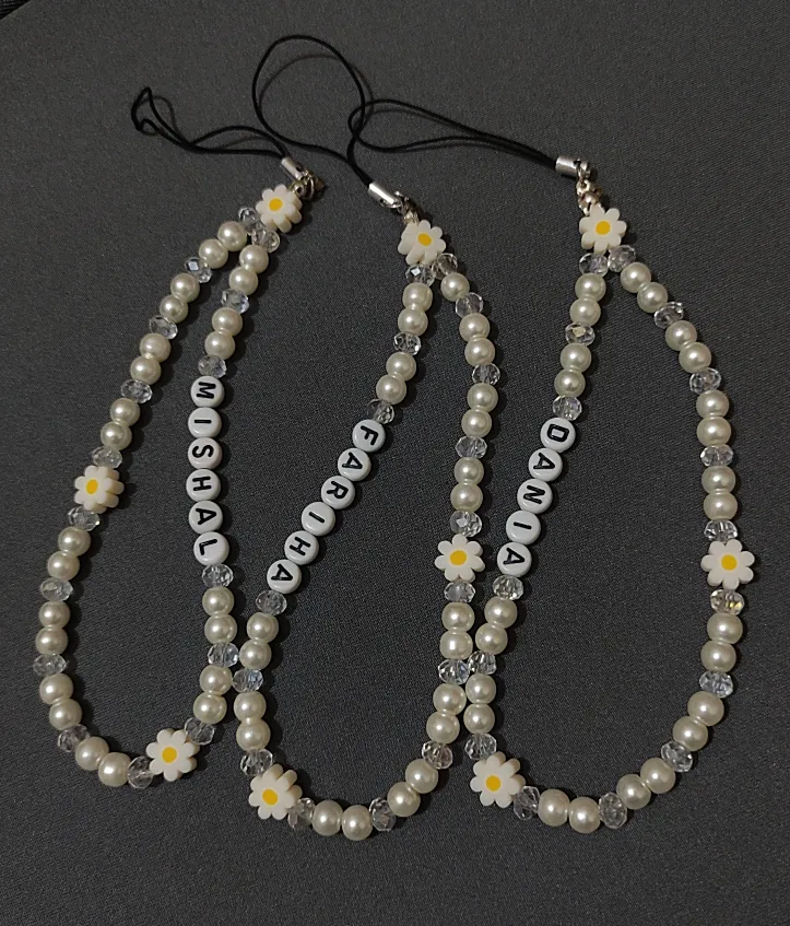 Beaded Mobile Phone Charm –Multi Flower Phone Strap for Girls | Phone Charm for Girls | Trendy Pearl & Beads Mobile Accessory for Girls