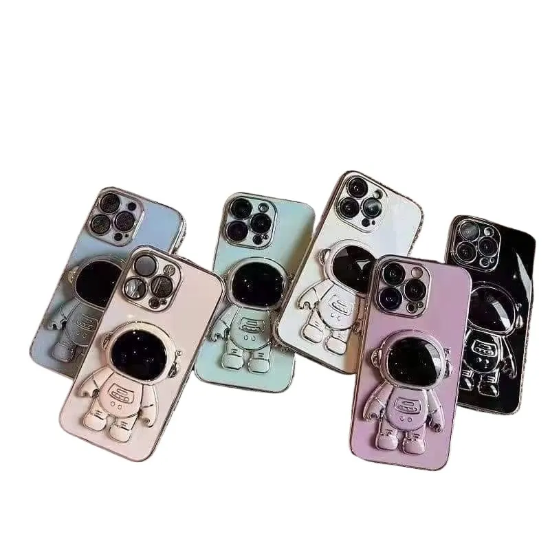 Universal Cute Cartoon 3D Astronaut Phone Holder, Portable Hidden Phone Stand, Smartphone Foldable Lazy Bracket -Phone Back Holder