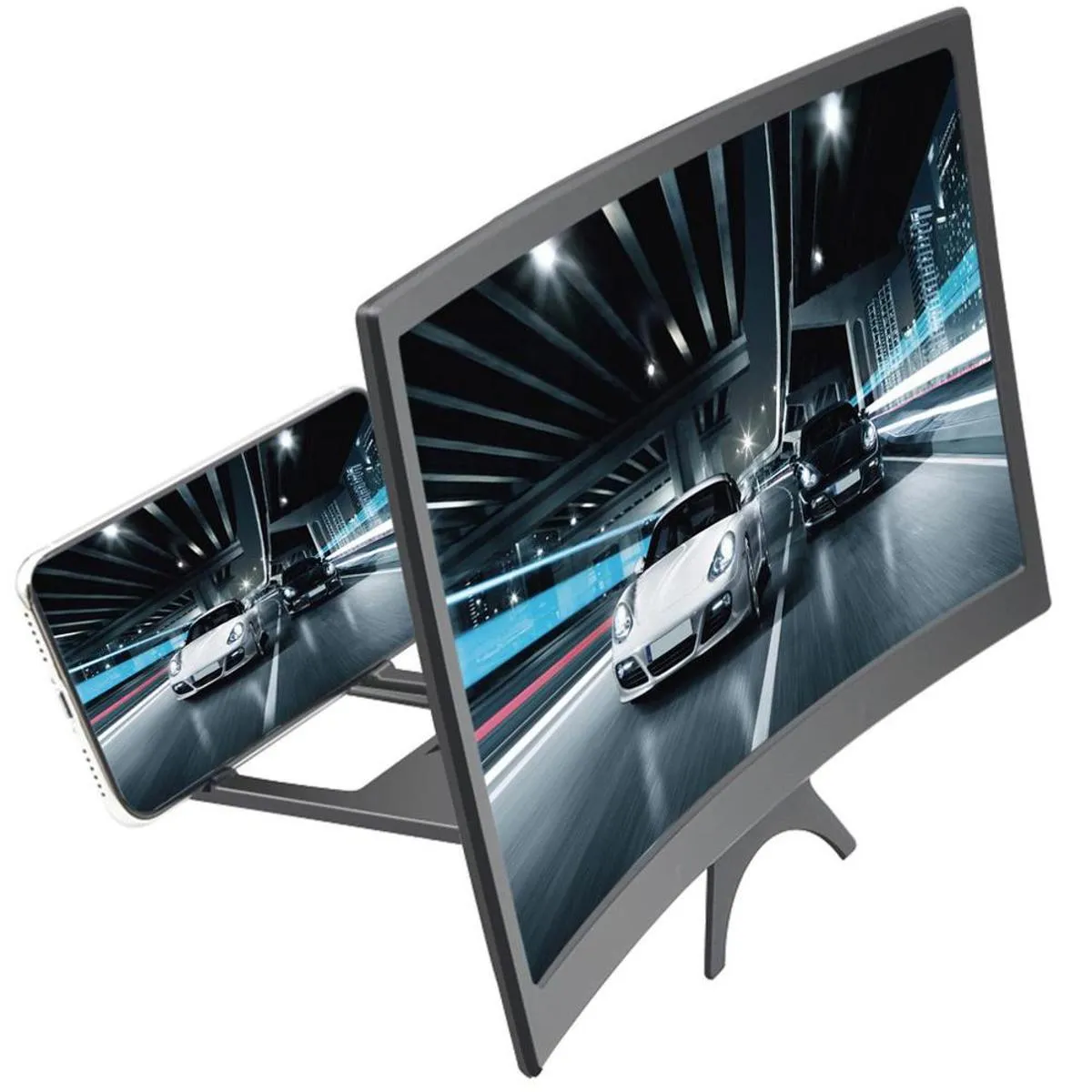10-Inch 3D HD Mobile Phone Screen Magnifier with Audio Amplifier, Foldable Bracket