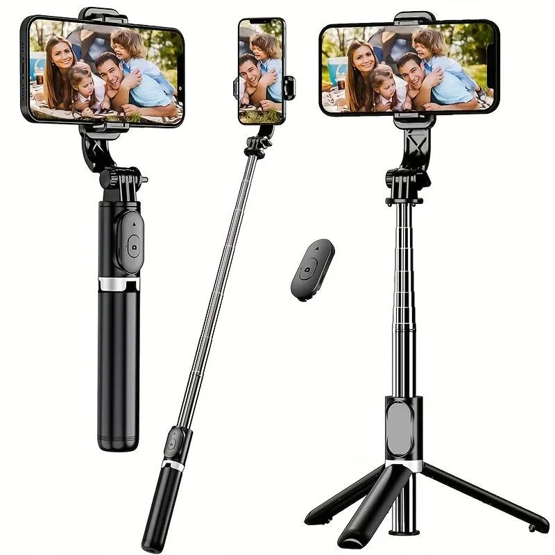 40-Inch Wireless Selfie Stick with Bluetooth Remote, LED Light & Tripod Stand | Foldable & Extendable Design for Vlogging, TikTok, YouTube, Travel Photography & More