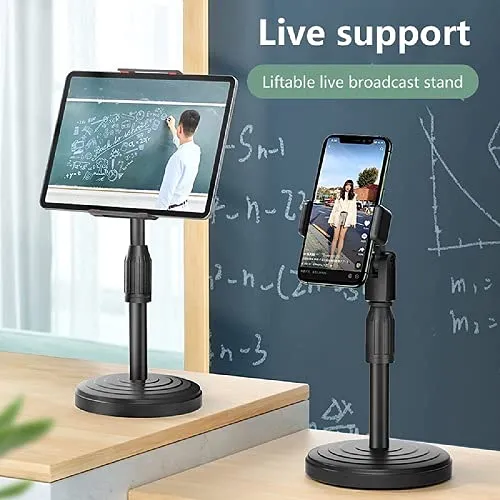 Lightweight Adjustable Mobile Tripod Stand for TikTok, YouTube, Vlogging, Art & Sketch Videos – Compact & Durable Phone Holder (Black)