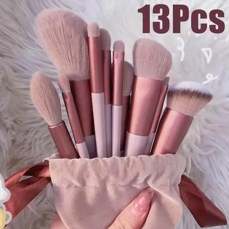 Makeup Brushes 13 PCS Set Eye Shadow Foundation Women Cosmetic Brush Eyeshadow Blush Beauty Soft Make Up Tools Bag