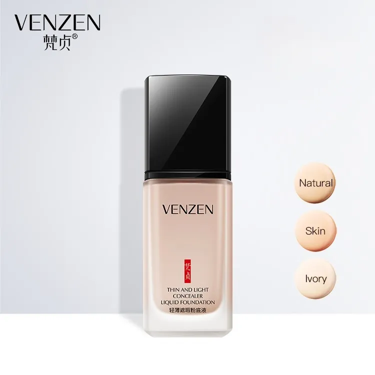 Full Coverage Liquid Foundation - Long-Lasting, Waterproof & Oil Control, Flawless Finish
