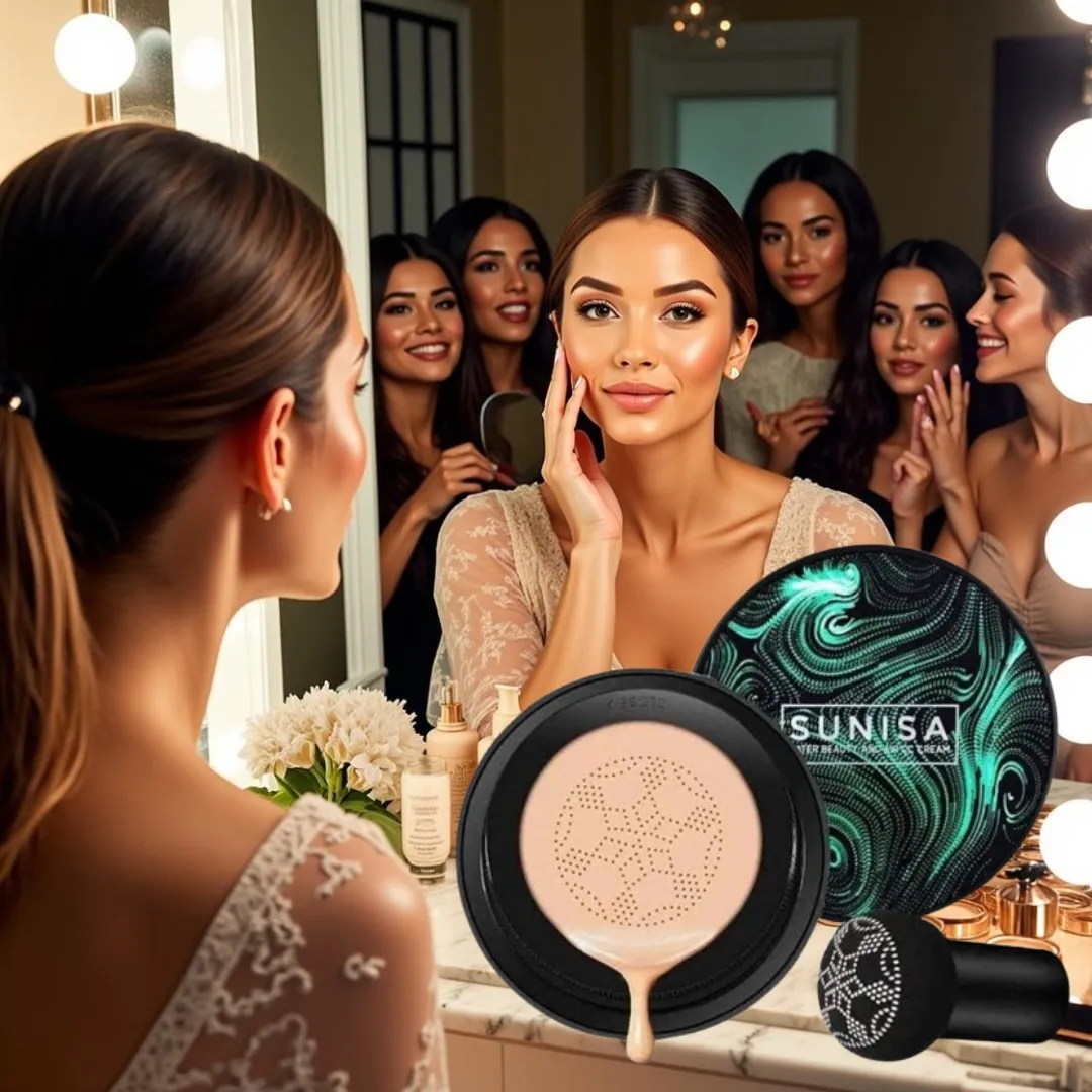 Sunisa 3-in-1 Air Cushion CC + BB Cream – Waterproof Foundation with SPF