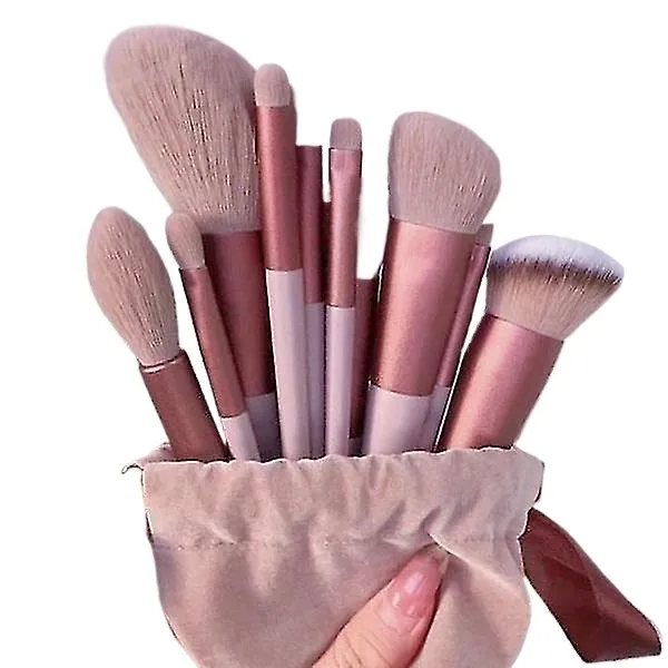 13Pcs Professional Makeup Brushes Pcs Travel Portable Soft Makeup Brushes for Women Eye Shadow Foundation Women Cosmetic Brush Eyeshadow Blush Beauty Soft Make Up Tools Bag