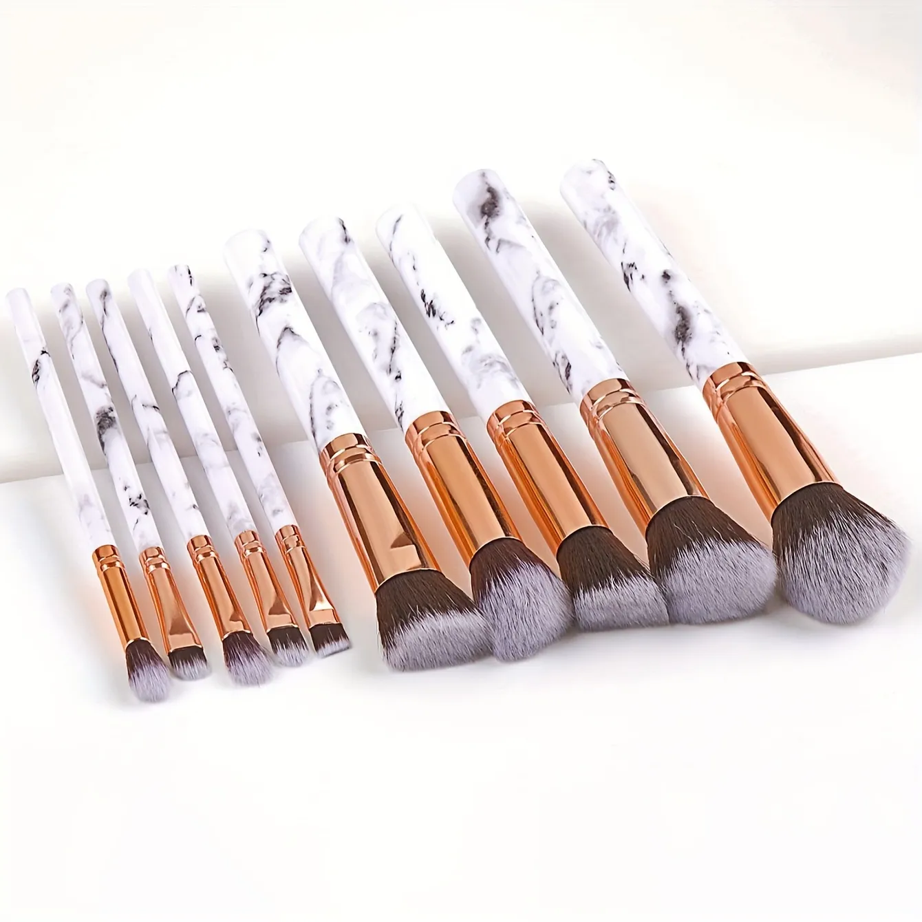 10 Pcs Makeup Brushes Set | Professional Soft Makeup Brush Kit for Face and Eye | Foundation, Blush, Powder, Contour, Concealer, Eyeshadow Brushes | High-Quality, Premium Travel Compact Makeup Brush Set | Affordable Luxury Brushes for Women