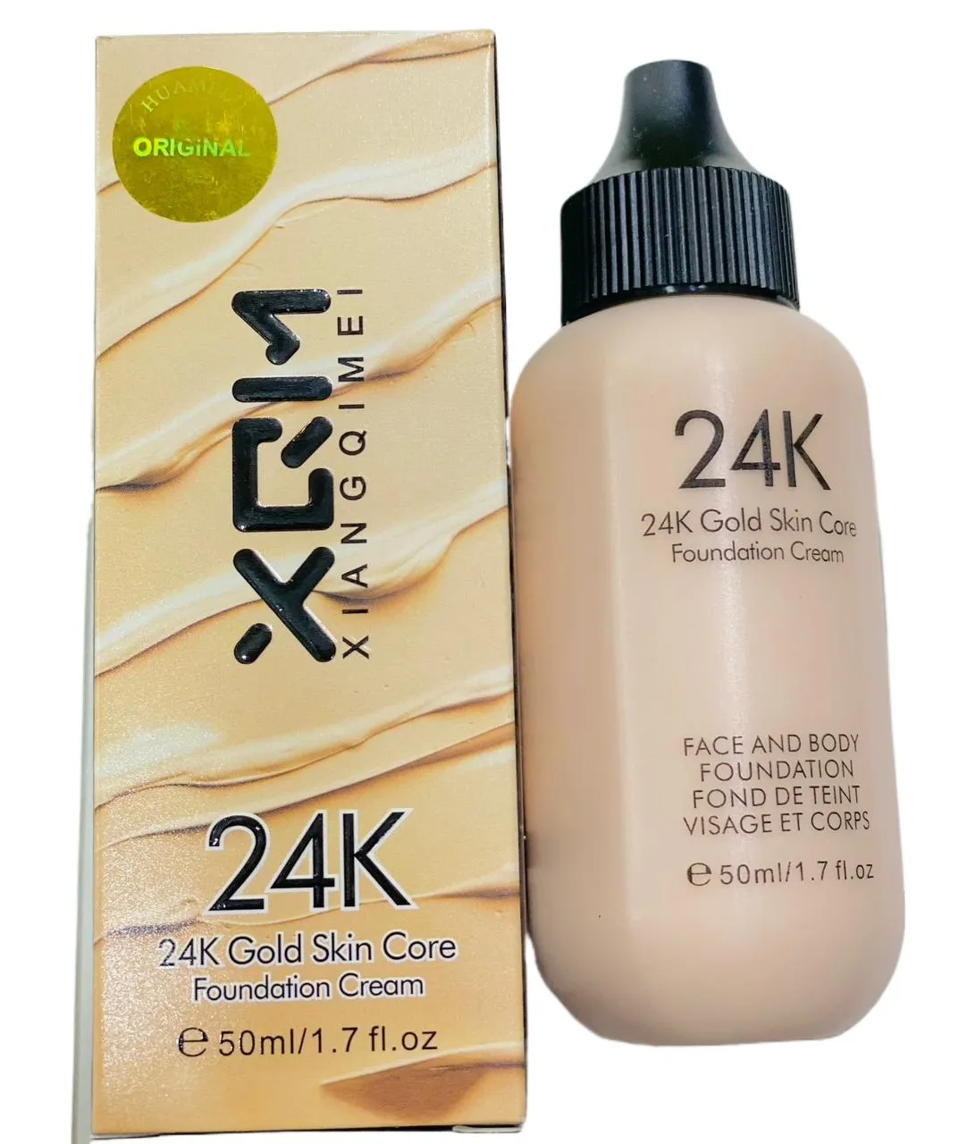 24K Gold Skin Core Foundation Cream - Fix Face and Body Liquid Foundation Base - Face and Body Foundation Best For Girls and Women -