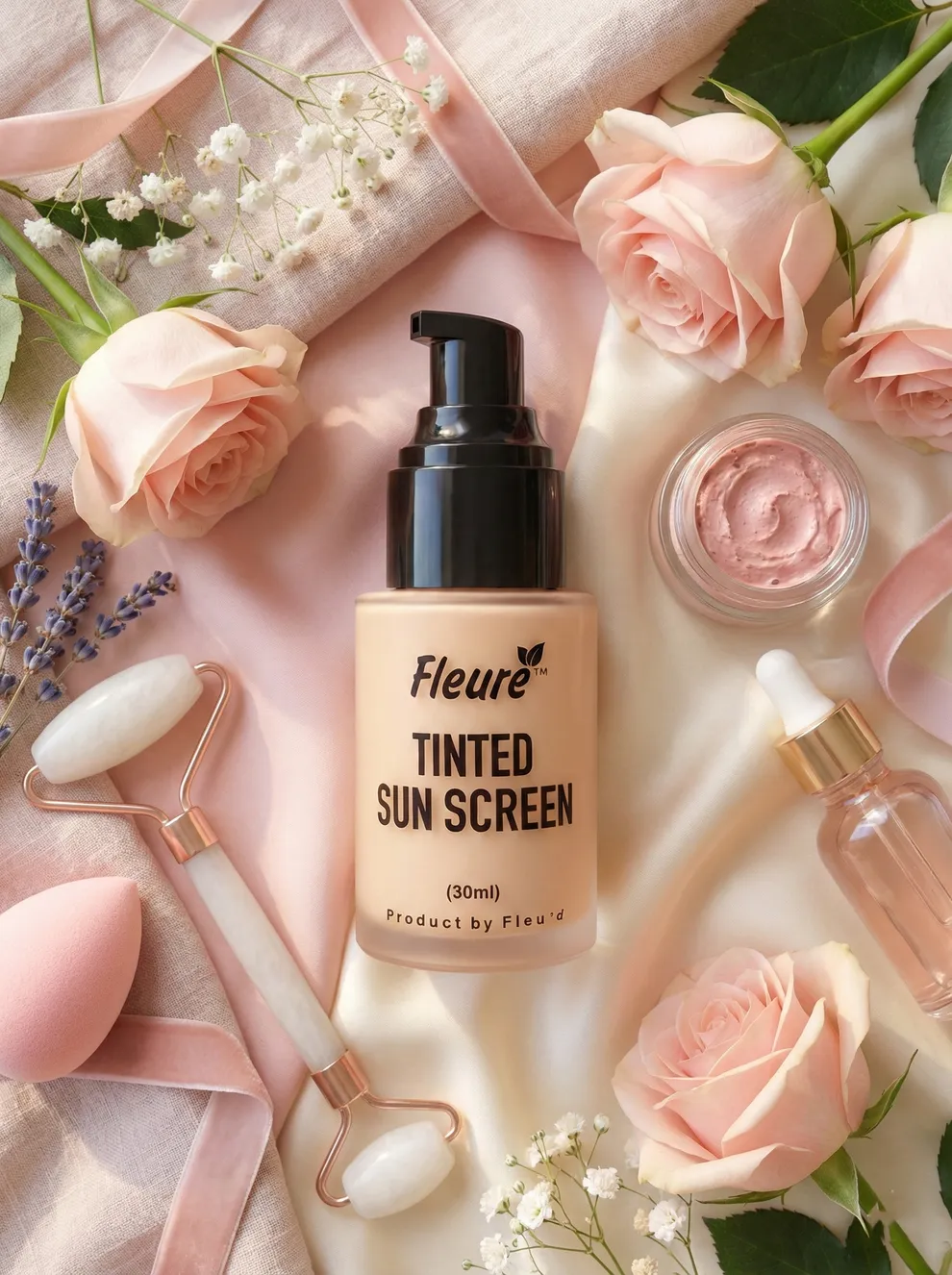 Fleure Tinted Sunblock - Sunscreen - High Sun Protection With Healthy Glow - Sunblock - SPF 50++ Protection - Heals Sun Damage & Uneven Skin Tone - For All Types Of Skin - 30ML
