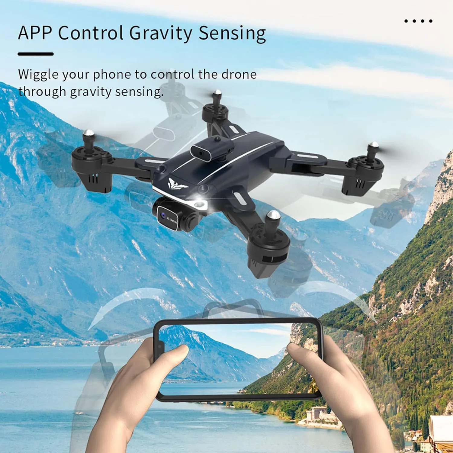 Drone with DM99 HD FPV Camera Remote Control with Altitude Hold Headless Mode Start Speed Adjustment, App Control, 3 Speed Gears, Gesture Control
