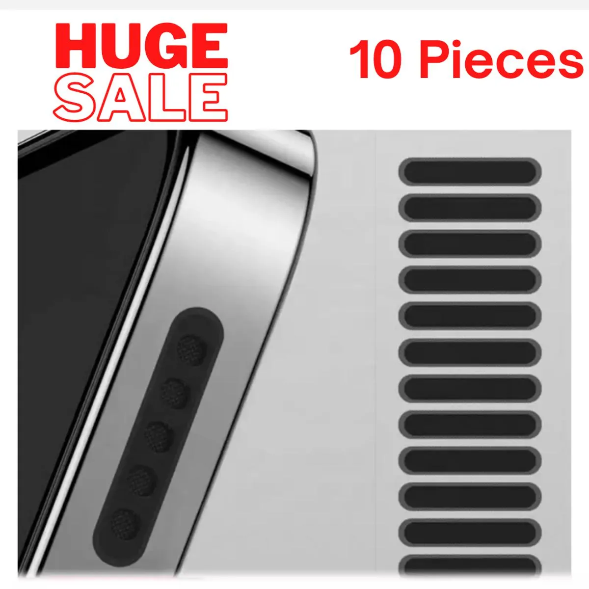 Mobile Phone Dustproof Net Stickers Anti Dust Speaker Cover for 6 Hole and 4 Hole Speakers - 5 Short + 5 Long