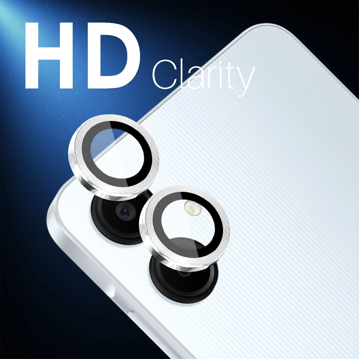 Tempered Glass Camera Lens Protector for Samsung Galaxy A06 Alloy Metal Ring Guard