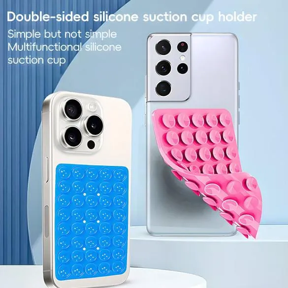 Double-Sided Silicone Suction Phone Case - Suction Cup Phone Holder | Sticky Phone Grip Mount With 24 Suction Cups | Anti-Slip Silicone Suction Phone Case Mount (SLHT)