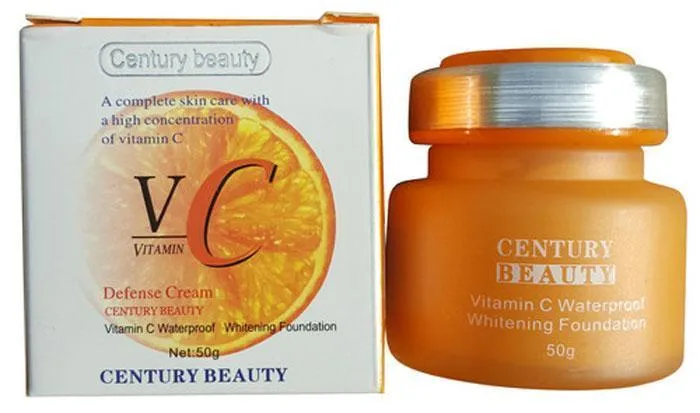 XQM Century Beauty Vitamin C VC Waterproof Whitening Foundation 50g - Imported