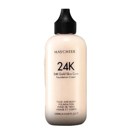 Maycheer 24K Gold Skin Care Foundation Cream Waterproof Beauty makeup Lasting oil control does not take off makeup 120ML